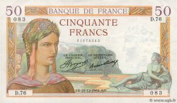 50 Francs CÉRÈS FRANKREICH  1934 F.17.02