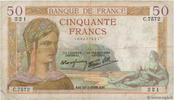 50 Francs CÉRÈS modifié FRANCIA  1938 F.18.08