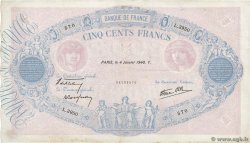 500 Francs BLEU ET ROSE modifié FRANKREICH  1940 F.31.55