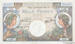 1000 Francs COMMERCE ET INDUSTRIE FRANCIA  1940 F.39.02 q.FDC