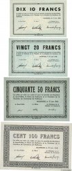 10 à 100 Francs FRANCE Regionalismus und verschiedenen Mulhouse 1940 K.070-073 fST+