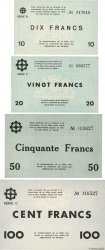 10 à 100 Francs FRANCE Regionalismus und verschiedenen Mulhouse 1940 K.070-073 fST+