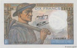 10 Francs MINEUR FRANKREICH  1945 F.08.13