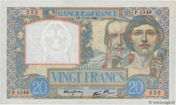 20 Francs TRAVAIL ET SCIENCE FRANCE  1940 F.12.09 XF+