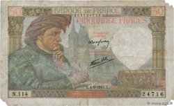50 Francs JACQUES CŒUR FRANKREICH  1941 F.19.13