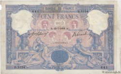 100 Francs BLEU ET ROSE FRANCE  1908 F.21.23 VG
