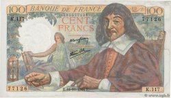 100 Francs DESCARTES FRANKREICH  1944 F.27.08