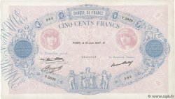 500 Francs BLEU ET ROSE FRANCIA  1937 F.30.38 SPL