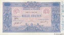 1000 Francs BLEU ET ROSE FRANCE  1916 F.36.30 XF-