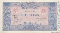 1000 Francs BLEU ET ROSE FRANKREICH  1917 F.36.31 fSS
