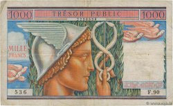 1000 Francs TRÉSOR PUBLIC FRANCIA  1955 VF.35.01 MB