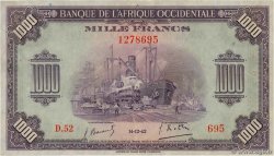 1000 Francs FRENCH WEST AFRICA  1942 P.32a VZ