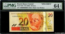 20 Reais Spécimen BRAZIL  2002 P.250s AU