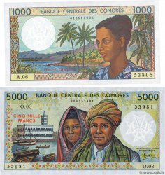 1000 Francs et 5000 Francs COMORE  1984 P.11b et P.12a q.FDC