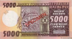 5000 Francs - 1000 Ariary Spécimen MADAGASCAR  1974 P.066s XF