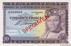 50 Francs Spécimen MALI  1960 P.06s q.FDC