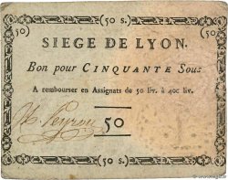 50 Sous FRANCE regionalismo e varie Lyon 1793 Kol.137d