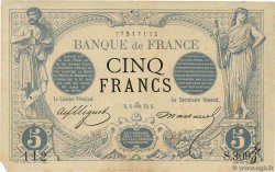 5 Francs NOIR FRANCIA  1873 F.01.22