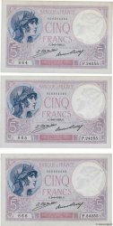 5 Francs FEMME CASQUÉE Consécutifs FRANCIA  1926 F.03.10