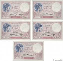 5 Francs FEMME CASQUÉE Consécutifs FRANCIA  1928 F.03.12