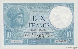 10 Francs MINERVE modifié FRANCE  1940 F.07.22