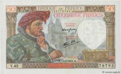 50 Francs JACQUES CŒUR FRANKREICH  1941 F.19.07