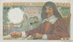 100 Francs DESCARTES FRANCIA  1943 F.27.03