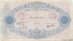 500 Francs BLEU ET ROSE modifié FRANCE  1939 F.31.25 pr.TTB