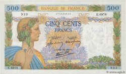 500 Francs LA PAIX FRANCE  1942 F.32.41 SPL+