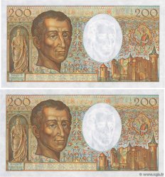 200 Francs MONTESQUIEU Consécutifs FRANCIA  1988 F.70.08 SC+