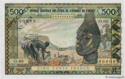 500 Francs Spécimen STATI AMERICANI AFRICANI  1963 P.003s VAR q.FDC