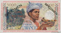 5000 Francs antillaise Spécimen FRENCH GUIANA  1960 P.28s SC+