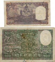 10 et 100 Mohru NEPAL  1948 P.03b et P.04b MB