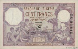 100 Francs TUNISIA  1938 P.10c SPL