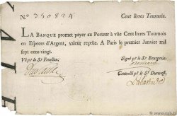 100 Livres Tournois typographié FRANCE  1720 Dor.26 F+