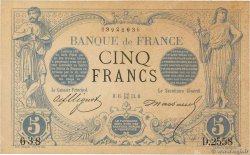 5 Francs NOIR FRANCE  1873 F.01.18 AU