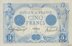 5 Francs BLEU FRANKREICH  1912 F.02.02 fVZ