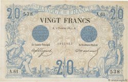 20 Francs NOIR FRANCE  1874 F.09.01 AU-