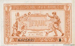 1 Franc TRÉSORERIE AUX ARMÉES 1917 FRANKREICH  1917 VF.03.01 fST+