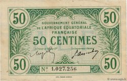 50 Centimes AFRIQUE ÉQUATORIALE FRANÇAISE  1917 P.01b XF