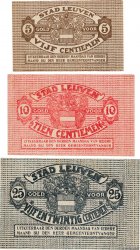 5, 10 et 25 Centimes Petit numéro BELGIO Leuven - Louvain 1918 P.- AU