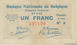 1 Franc BÉLGICA  1914 P.081 MBC