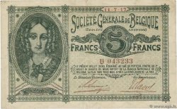 5 Francs BELGIEN  1917 P.088