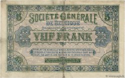 5 Francs BELGIEN  1917 P.088 fSS