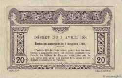 20 Cents FRENCH INDOCHINA  1919 P.045a XF-