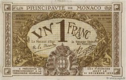 1 Franc MONACO  1920 P.04 q.FDC