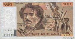 100 Francs DELACROIX imprimé en continu FRANCE  1993 F.69bis.06a215 VF