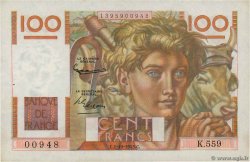 100 Francs JEUNE PAYSAN filigrane inversé FRANCIA  1953 F.28bis.03 q.AU