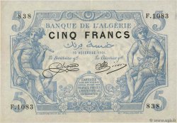 5 Francs ALGERIEN  1916 P.071a