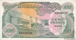 100 Francs CONGO, DEMOCRATIC REPUBLIC  1963 P.001a AU